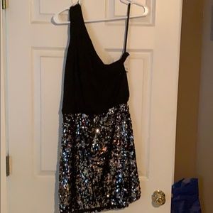 One shoulder sequin dress